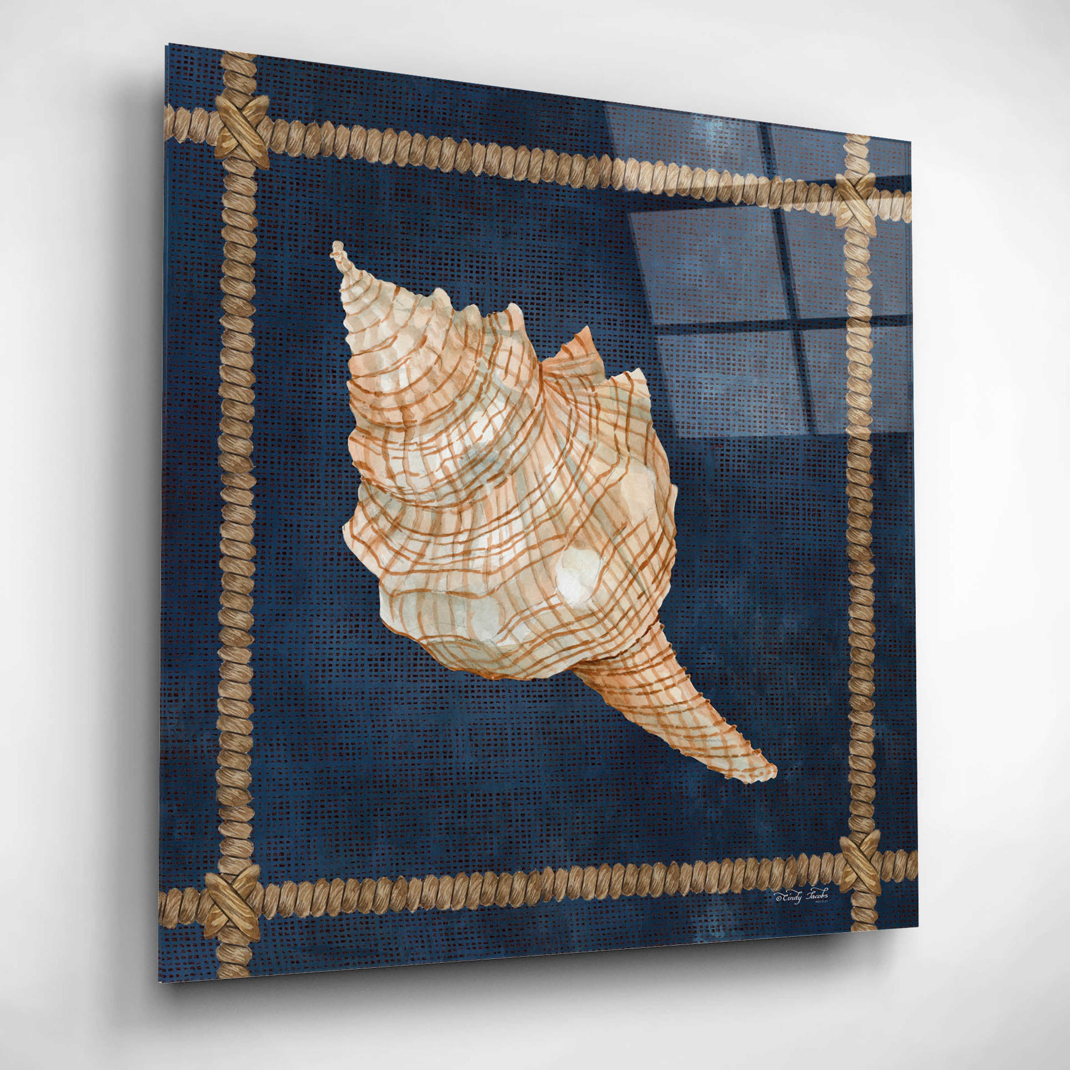 Highland Dunes Seashell on Navy IV by Cindy Jacobs Unframed Graphic